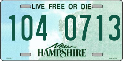 NH license plate 1040713