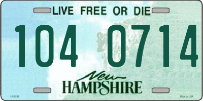 NH license plate 1040714