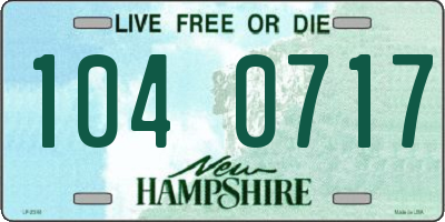 NH license plate 1040717