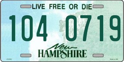 NH license plate 1040719