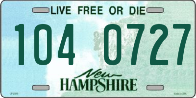 NH license plate 1040727