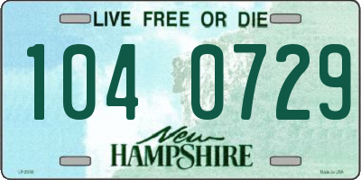 NH license plate 1040729