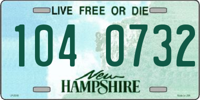 NH license plate 1040732