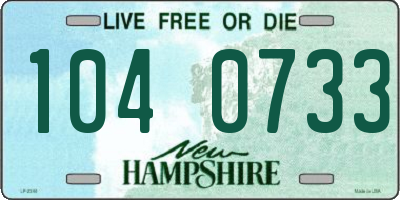 NH license plate 1040733