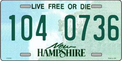 NH license plate 1040736