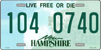 NH license plate 1040740