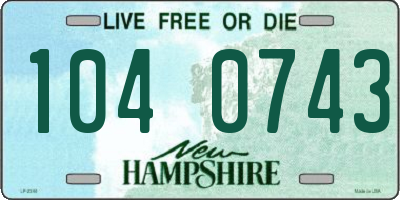 NH license plate 1040743