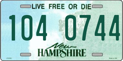 NH license plate 1040744
