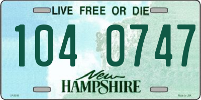 NH license plate 1040747