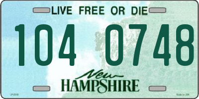 NH license plate 1040748
