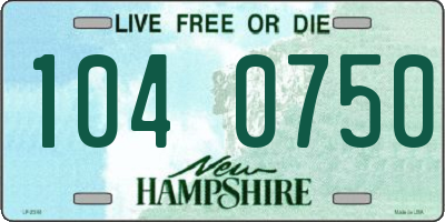 NH license plate 1040750