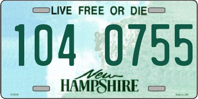 NH license plate 1040755