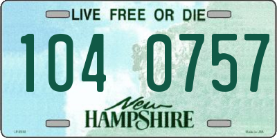 NH license plate 1040757
