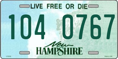 NH license plate 1040767