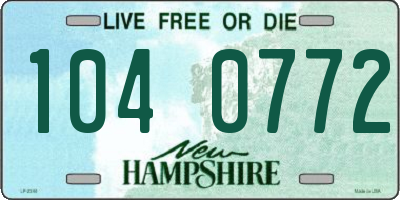 NH license plate 1040772