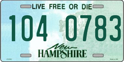 NH license plate 1040783