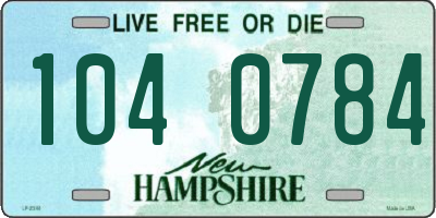 NH license plate 1040784