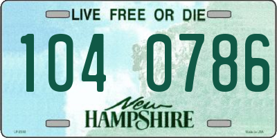 NH license plate 1040786