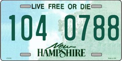 NH license plate 1040788