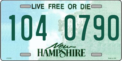 NH license plate 1040790