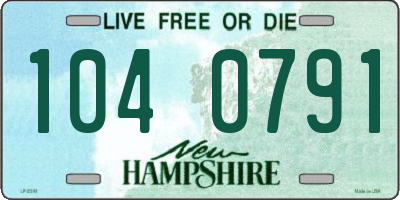 NH license plate 1040791