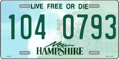 NH license plate 1040793
