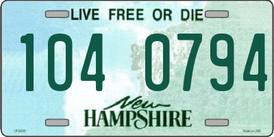 NH license plate 1040794