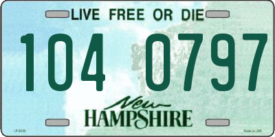 NH license plate 1040797
