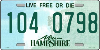 NH license plate 1040798
