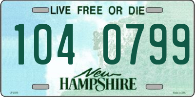 NH license plate 1040799