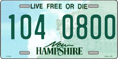 NH license plate 1040800