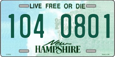 NH license plate 1040801