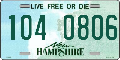 NH license plate 1040806