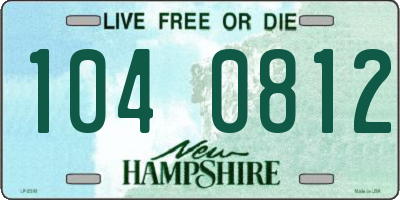 NH license plate 1040812