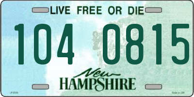 NH license plate 1040815