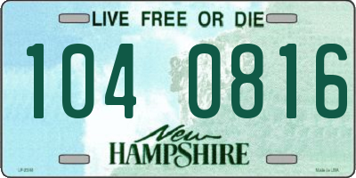 NH license plate 1040816