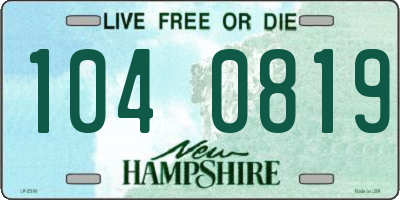 NH license plate 1040819