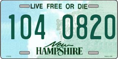 NH license plate 1040820