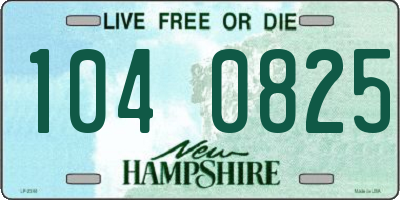 NH license plate 1040825