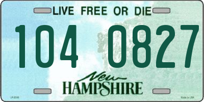 NH license plate 1040827