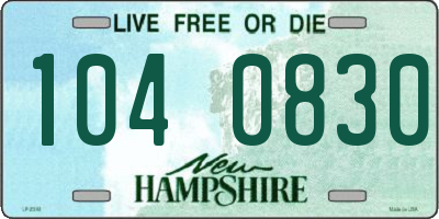 NH license plate 1040830