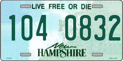NH license plate 1040832