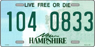 NH license plate 1040833