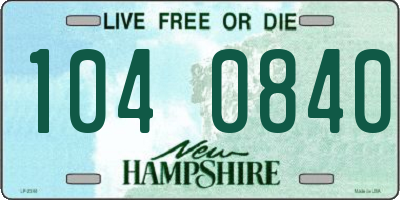 NH license plate 1040840