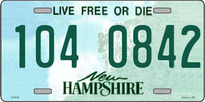 NH license plate 1040842