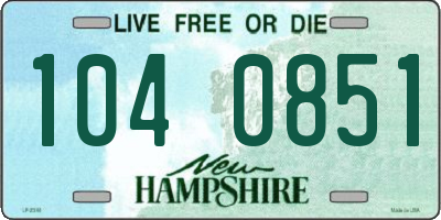 NH license plate 1040851