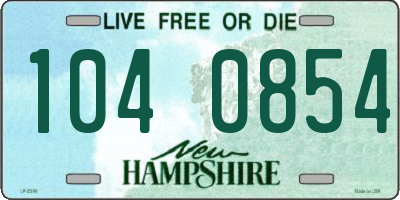 NH license plate 1040854
