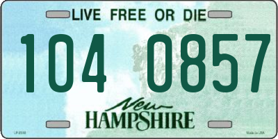 NH license plate 1040857