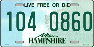 NH license plate 1040860