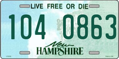 NH license plate 1040863